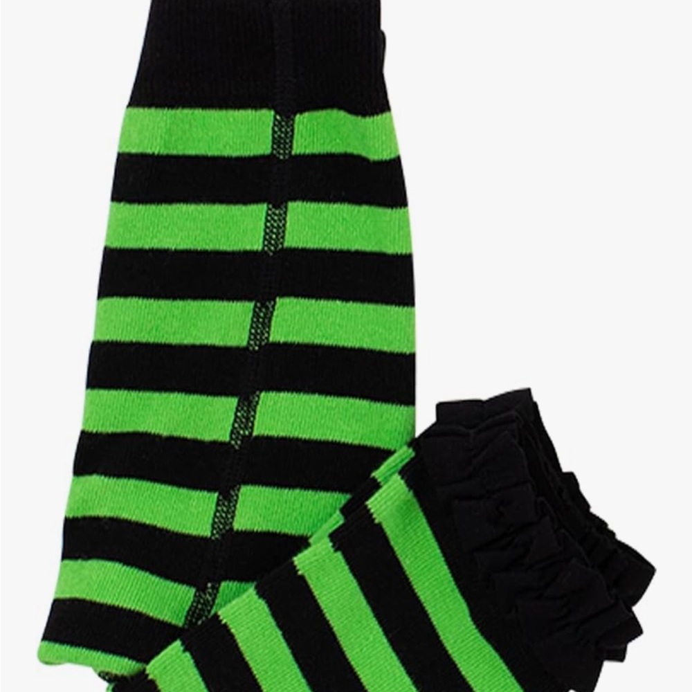 Ruffle Butts Black and Green Striped Socks